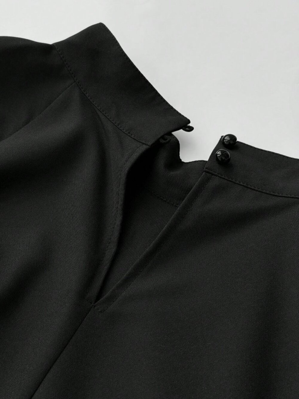 Black Modest Women's Flutter Sleeve Loose Flattering Dress - Picture 6 of 7